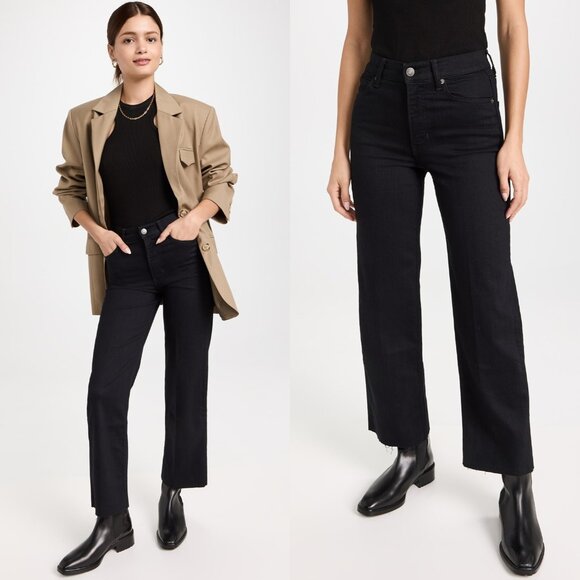 NWT Emma High Rise Wide Leg Jeans Black - Size 24 - Picture 1 of 5